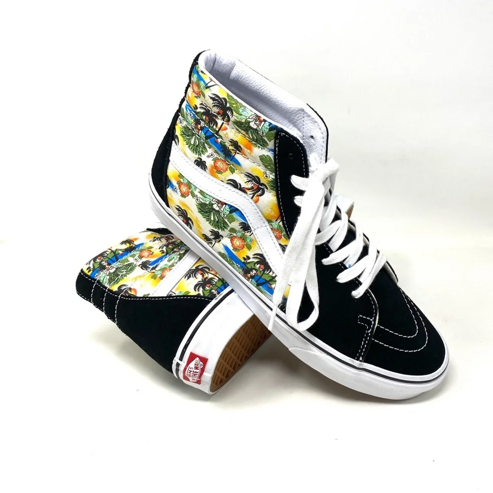 💖MEGA SALE💖VANS SK8-HI Aloha Black Men’s High  Suede Canvas  SB  VN0A5HXV6WC - Picture 5 of 9